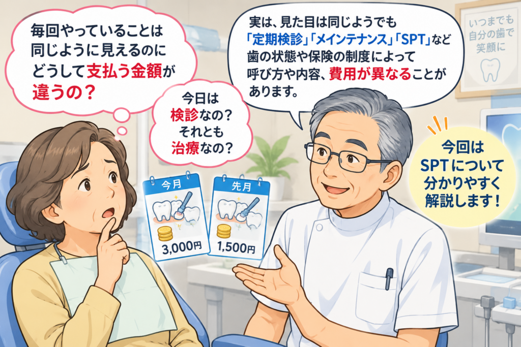 歯科の歯周病におけるメンテナンスや治療費の違いについて解説します。