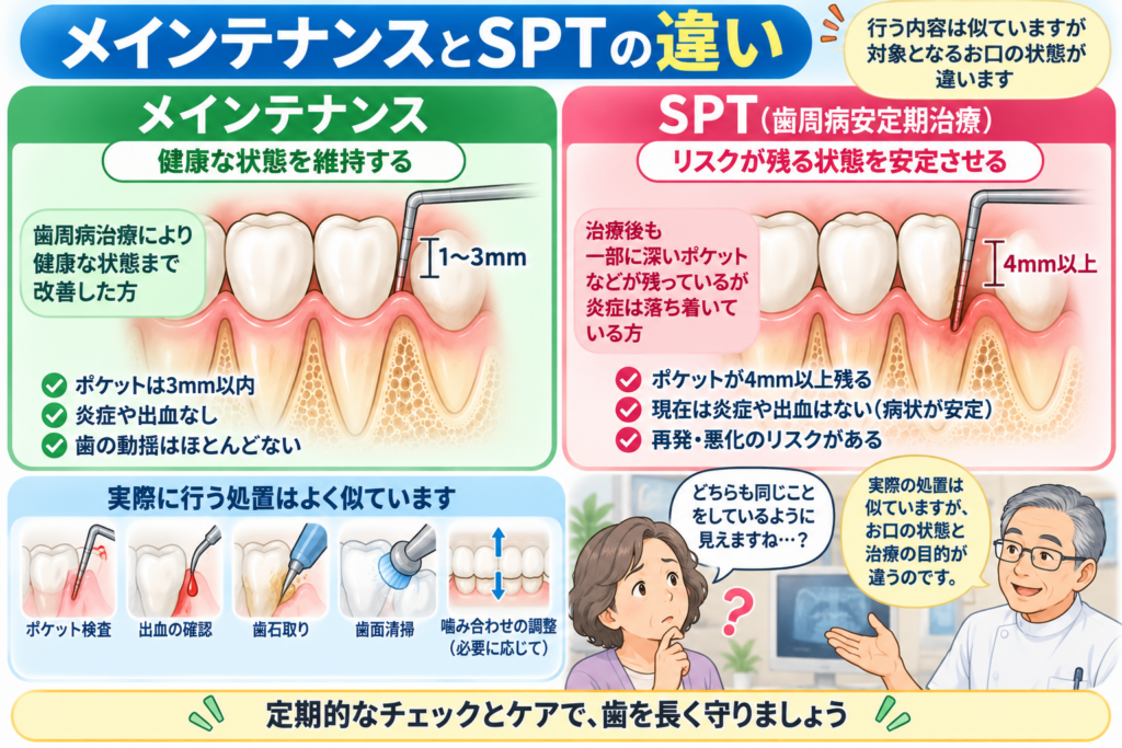 メンテナンスとSPTの違いについて解説。
