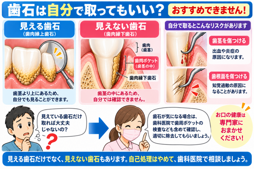 歯石取り。リスク。見えない歯石。