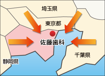 遠方からも多数の患者さまにご来院いただいております